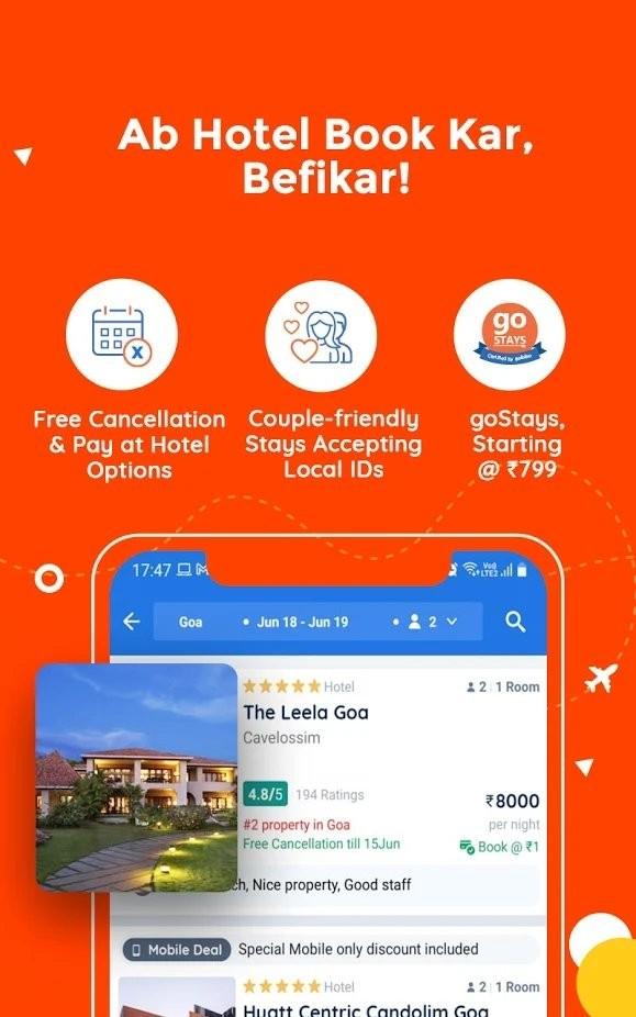 goibibo预订酒店app下载,goibibo,酒店app,旅行app